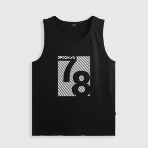 DEEN Black Relaxed Graphic Tank Top
