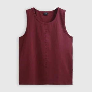 DEEN Burgundy Relaxed Graphic Tank Top