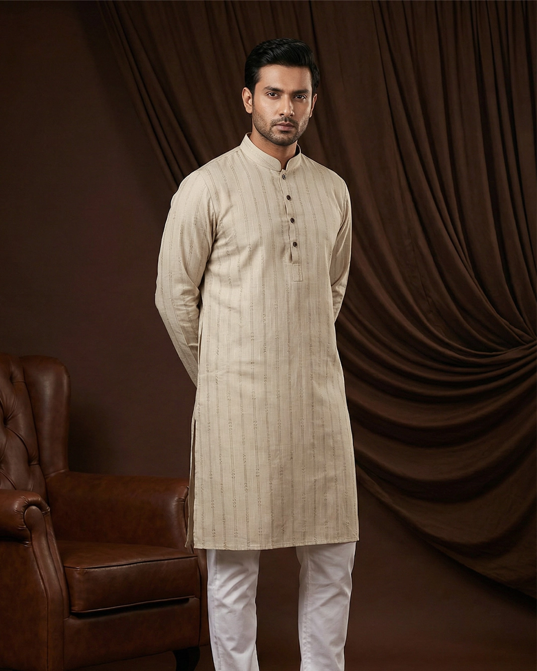 DEEN Gold Semi Formal Panjabi - Image 4
