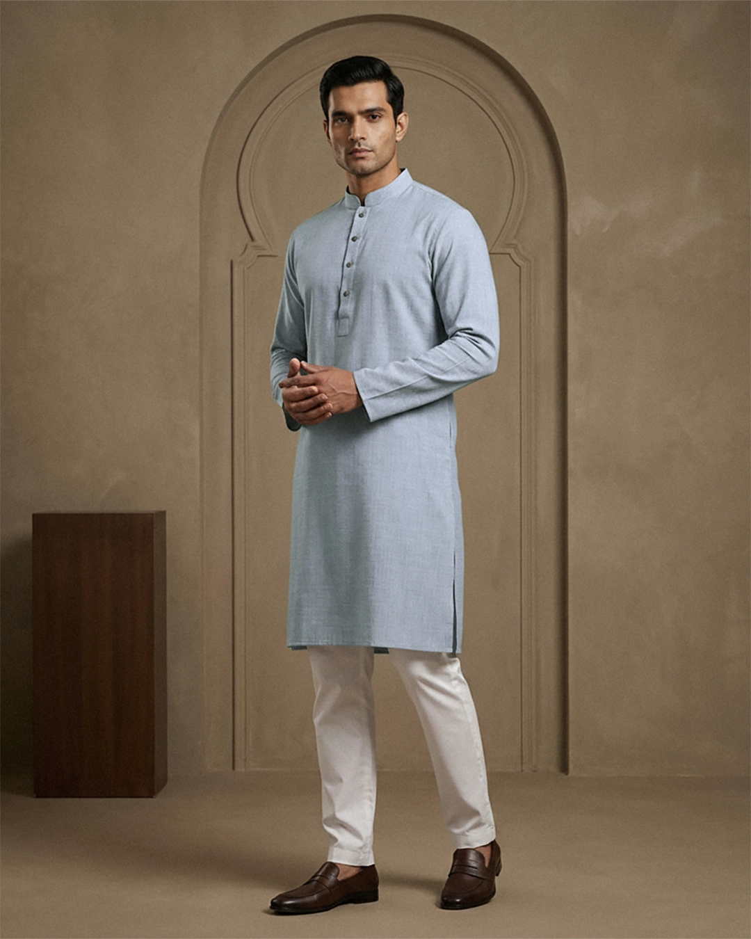 DEEN Grey Subtle Semi Formal Panjabi - Image 2