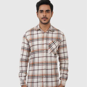 DEEN Ivory Brown Twin Flannel Shirt