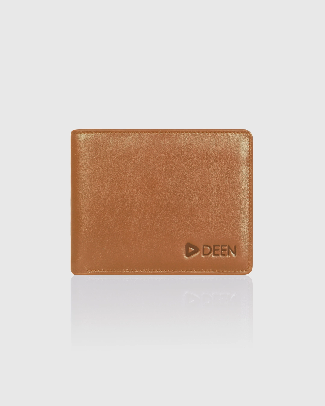 DEEN Plain Brown Bifold Leather Wallet