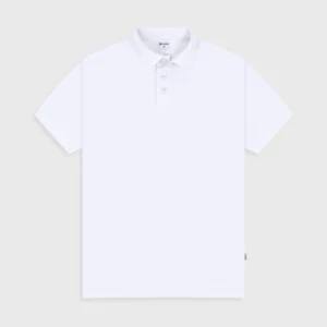 DEEN White Polo Shirt in Cotton Pique