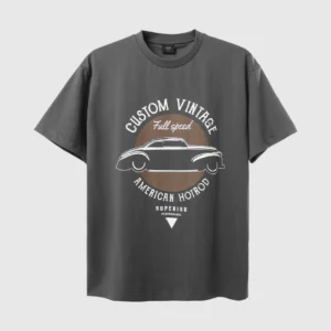 DEEN Retro Car Print Drop Shoulder T-Shirt