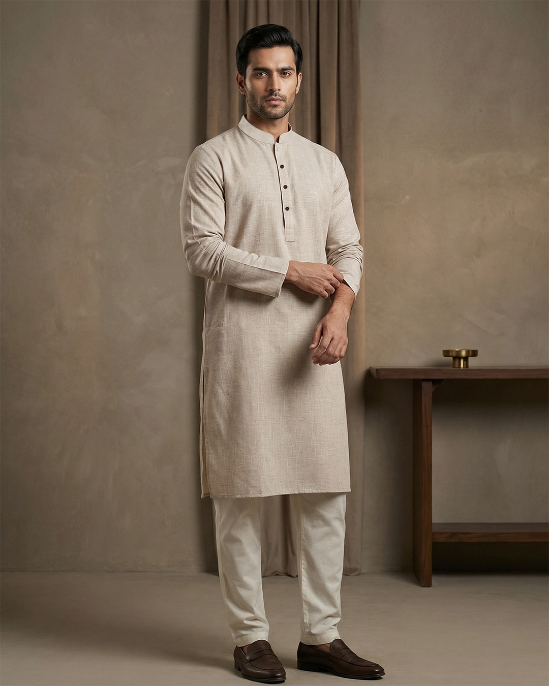 DEEN Stone Grey Semi Formal Panjabi - Image 2