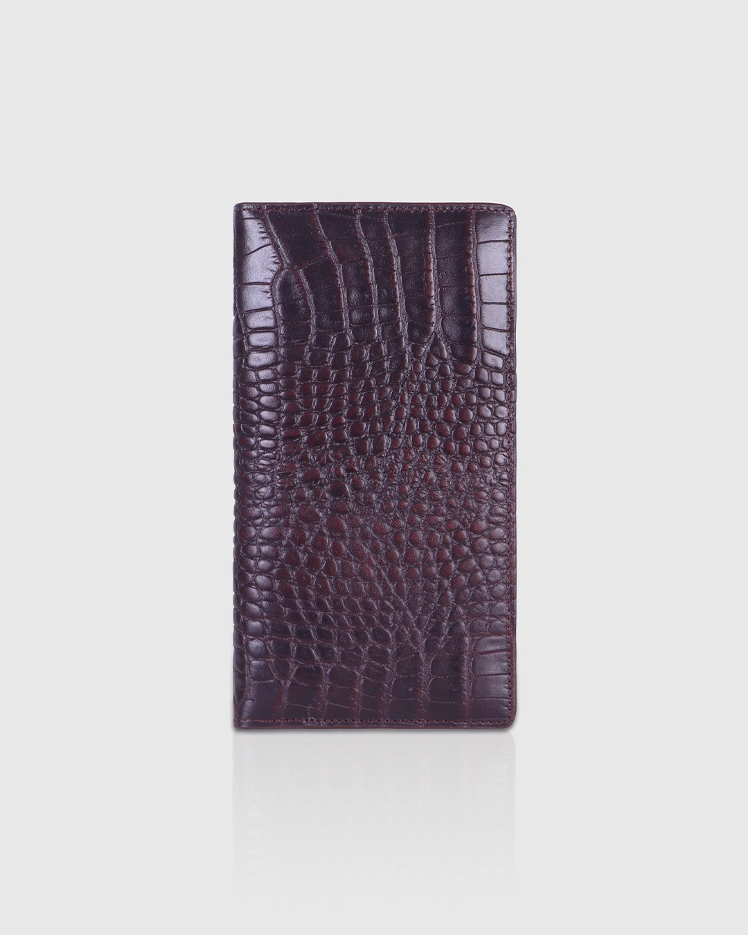 DEEN Crocodile Embossed Leather Long Wallet