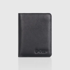 DEEN Textured Black Bifold Leather Wallet