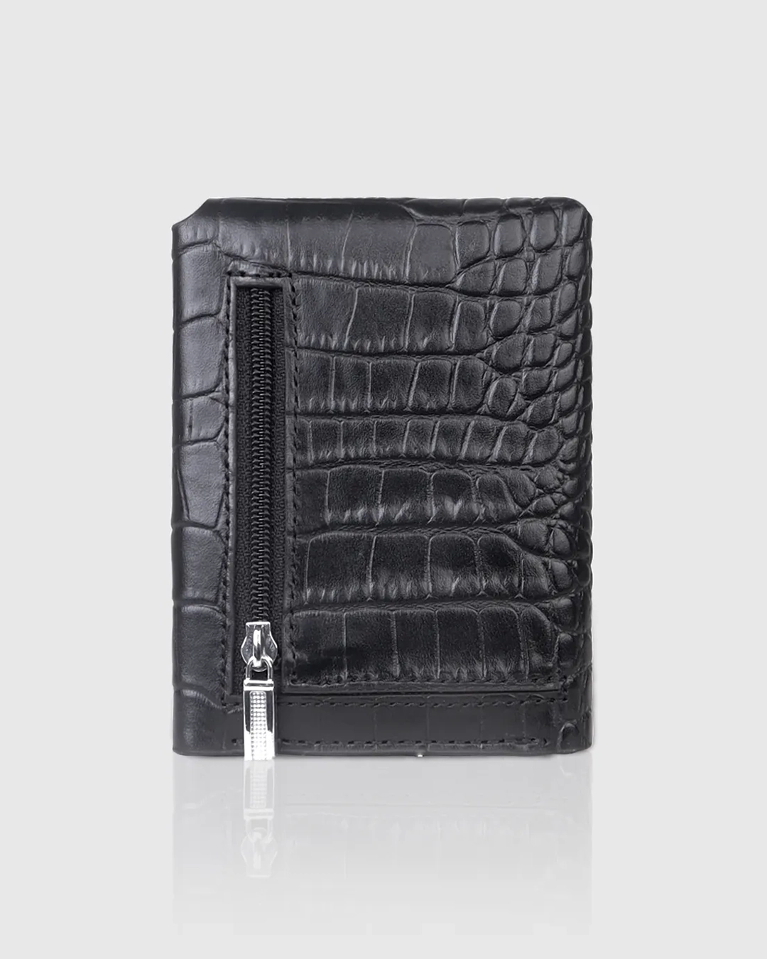 DEEN Coarse Black Leather Trifold Wallet - Image 2
