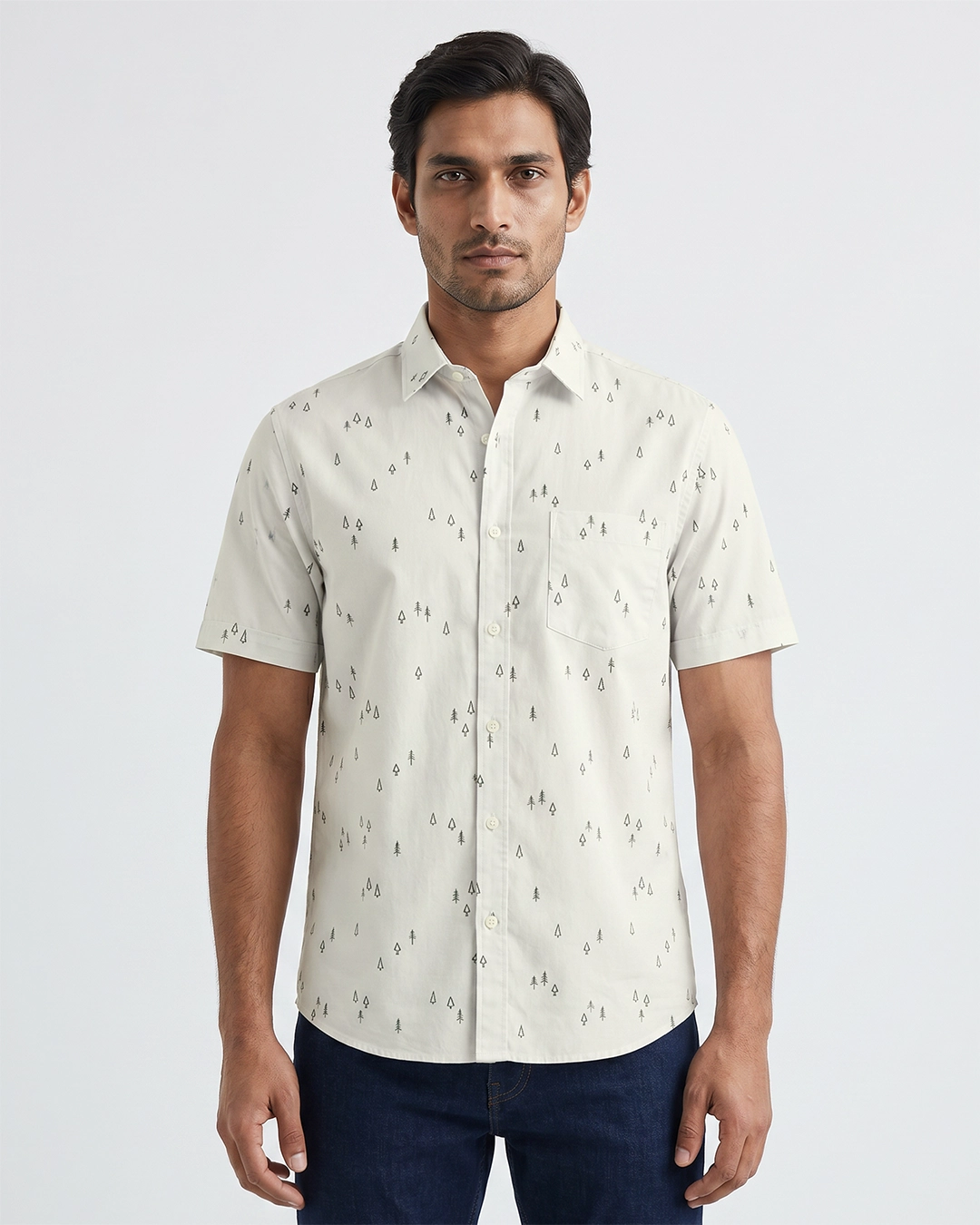 DEEN White Mini Print Casual Half Shirt - Image 2