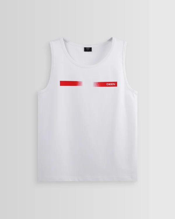 DEEN White Relaxed Graphic Tank Top