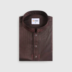 DEEN Abstract Coffee Embroidered Panjabi