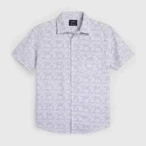 DEEN Cream Check Casual Half Shirt