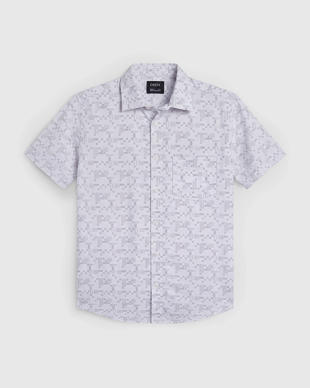 DEEN Cream Check Casual Half Shirt