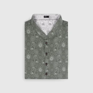 DEEN Green Printed Semi Formal Panjabi