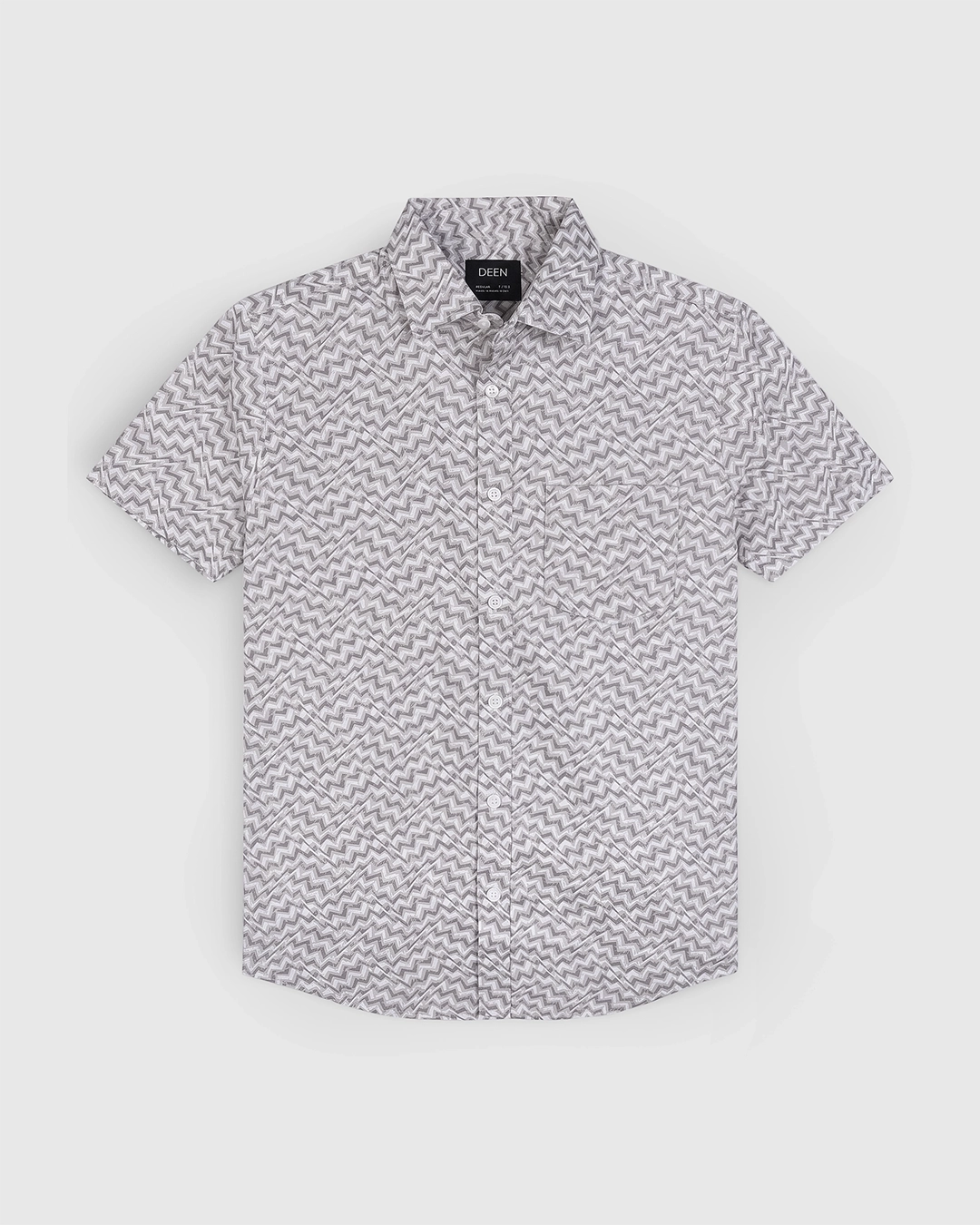 DEEN Grey Wiggly Casual Half Shirt