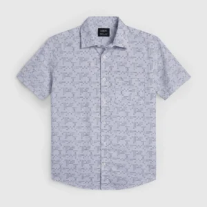 DEEN Light Grey Check Casual Half Shirt