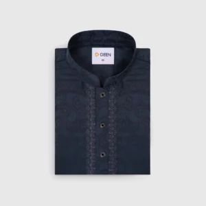 DEEN Metal Blue Embroidered Panjabi