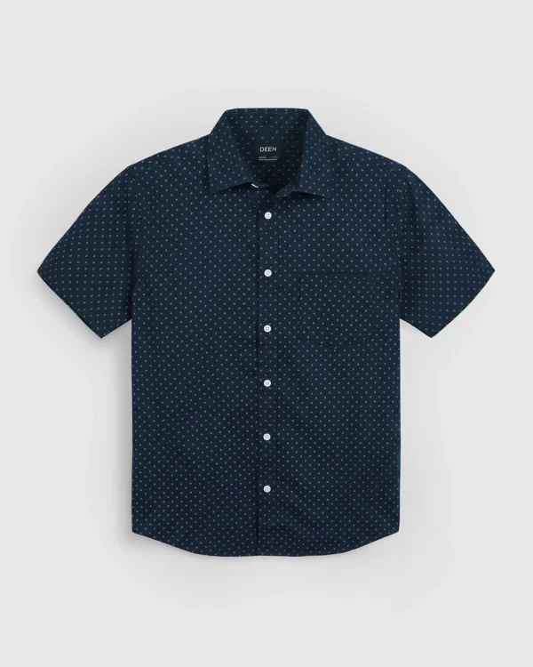 DEEN Navy Dot Casual Half Shirt