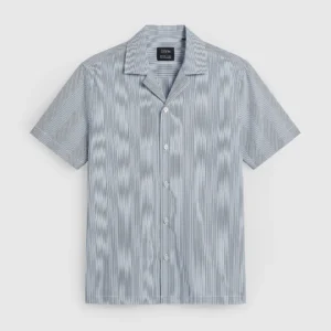 DEEN Pinstripe Cuban Collar Shirt
