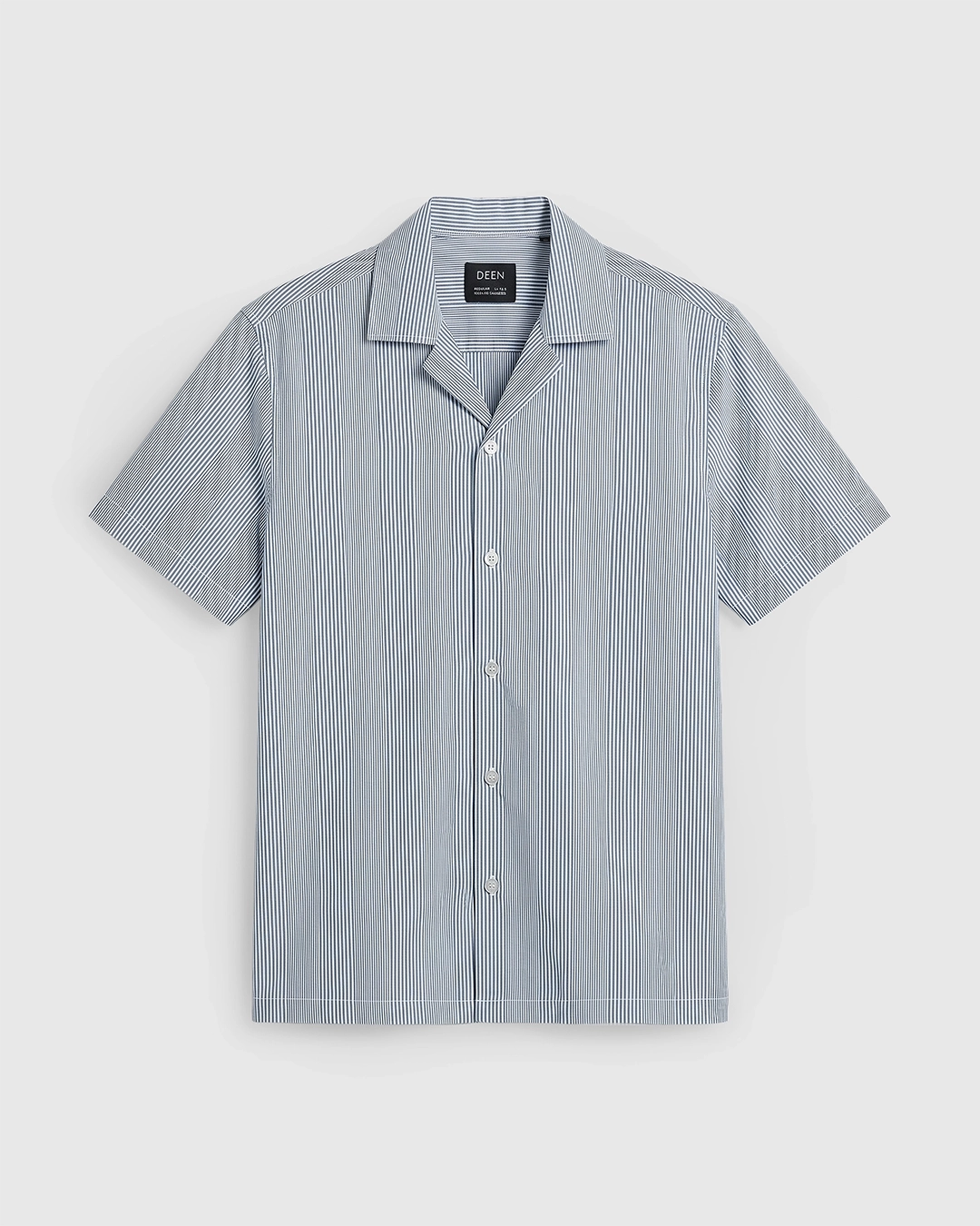 DEEN Pinstripe Cuban Collar Shirt