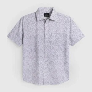 DEEN White Sketch Casual Half Shirt